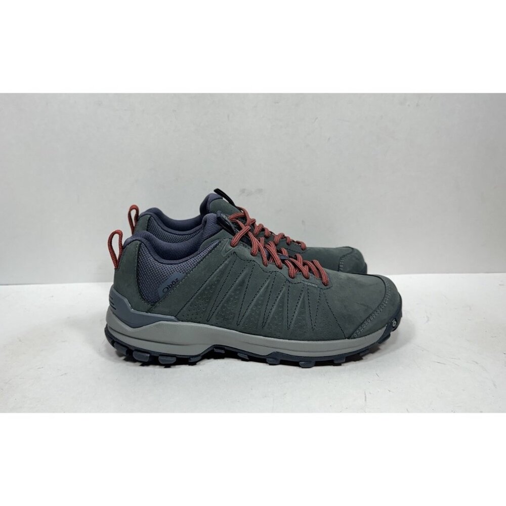 Oboz Sypes Low Slate Red Hiking Shoes‎ Boot Women's Size 7 Waterproof